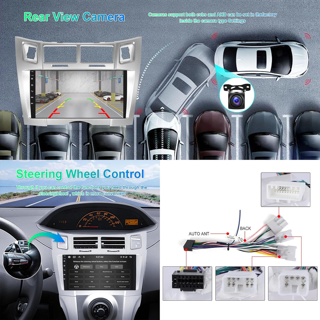 Hodozzy 8 Core 4G+64G Autoradio Android für Toyota Yaris/Vizi 2005-2011 9 Zoll IPS Touchscreen Bilds