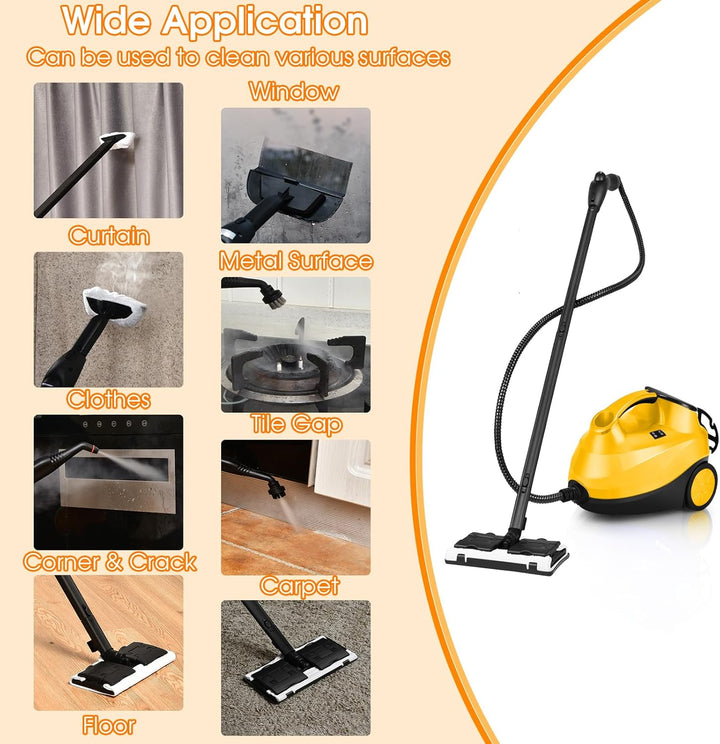 SOARS Handdampfreiniger 2000 W, Dampfdruck: 4 bar, max. 108 °C, Aufwärmzeit: 5 – 6 Minuten, Wasserta
