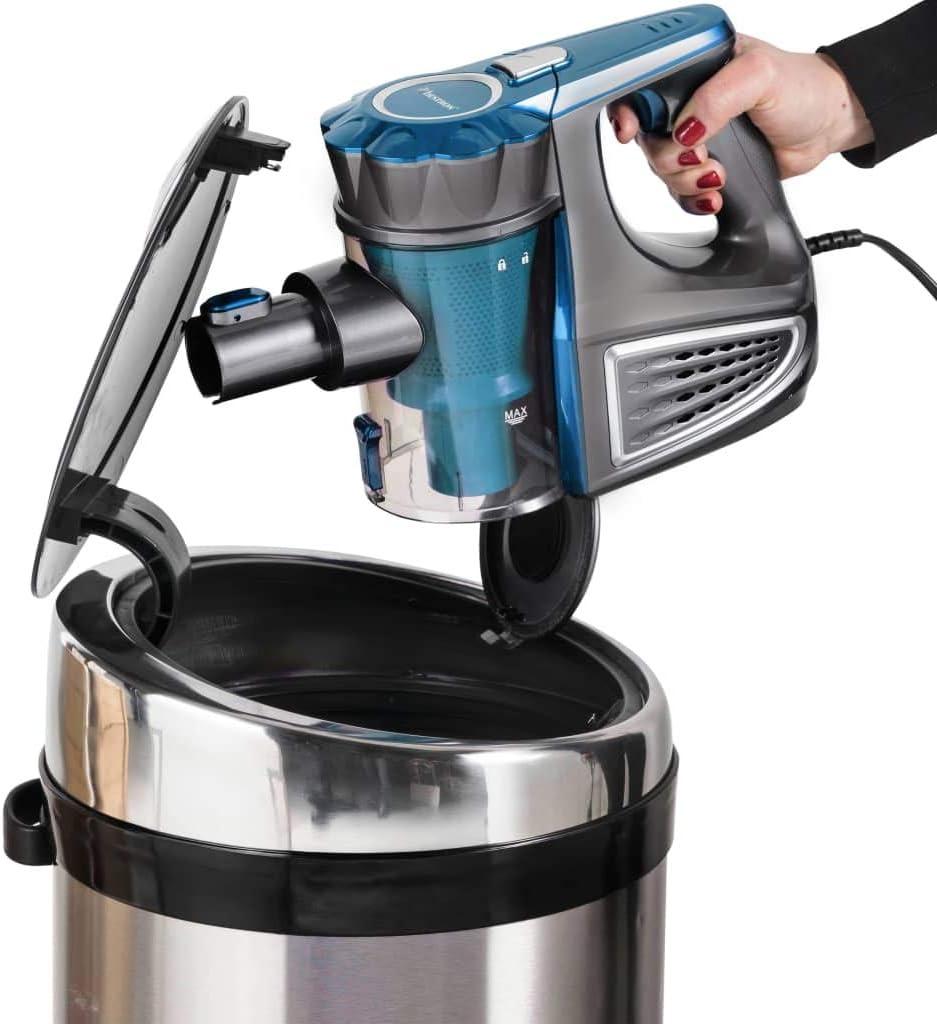Bestron Beutelloser Handstaubsauger mit Stab, Aktionsradius: 6,5 m, Kapazität: 0,6 l, 600 Watt, Rot/