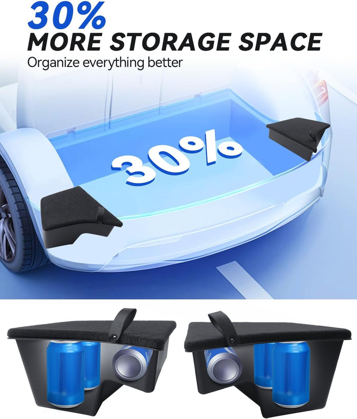 Kofferraum Organizer 2 Pcs für Tesla Model 3 2024-2025 TPE Kofferraum Aufbewahrungsbox mit Beflockun