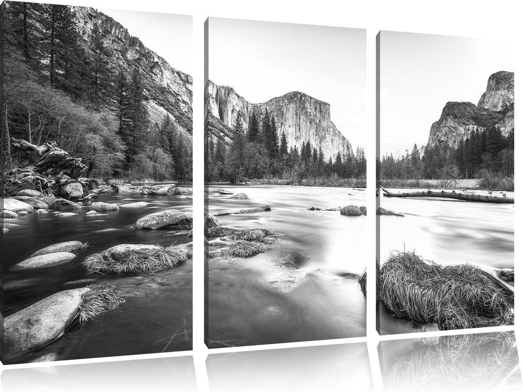Pixxprint National Park California / 3-Teilig/Gesamtmass 120cm Leinwandbild bespannt auf Holzrahmen/