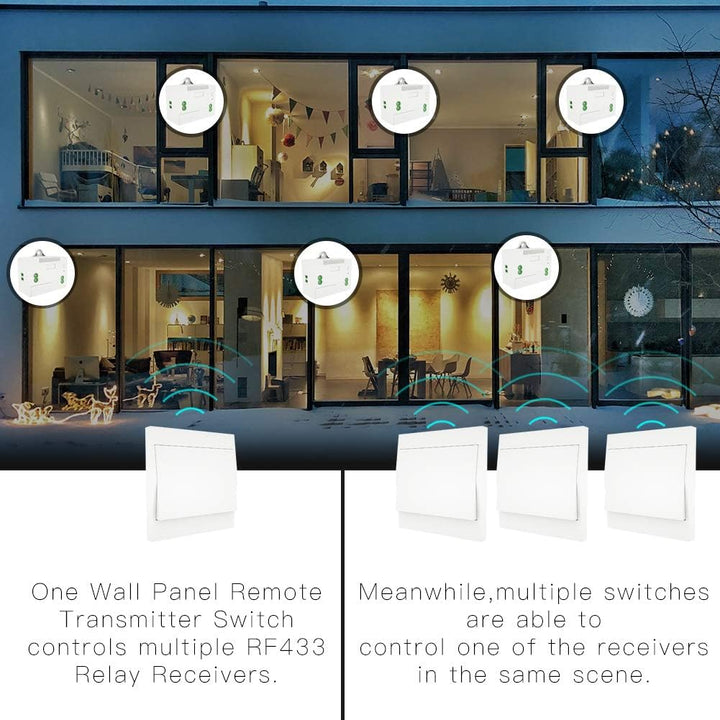MOES RF433 Funkschalter Batterielose, Funk Lichtschalter Keine Batterie, Wandlichtsschalter Selbstve