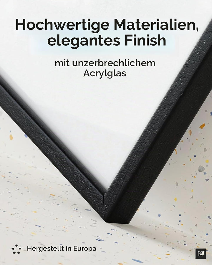 Heimlich® 2 x Bilderrahmen DIN A4 21x30 cm Schwarz Holz Rahmen 2-Pack | Dokumentenrahmen 21x29,7 cm
