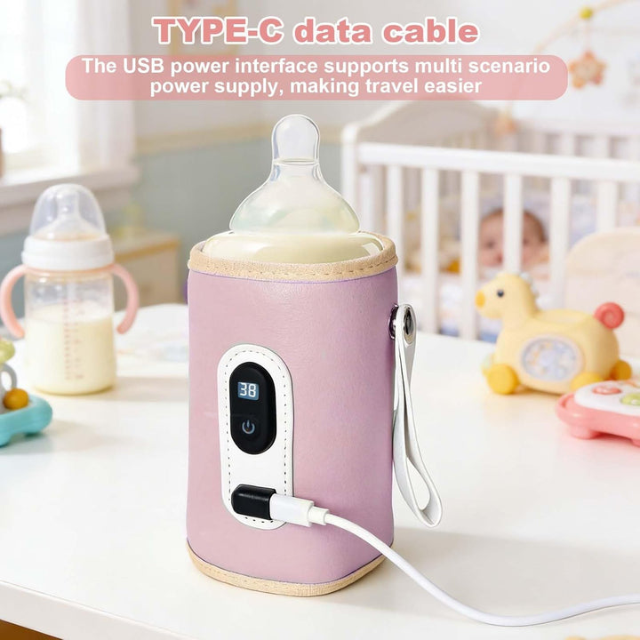 USB Tragbarer Babyflaschenwärmer mit LCD Display, Flaschenwärmer Baby Temperatur, Hält Flüssigkeiten