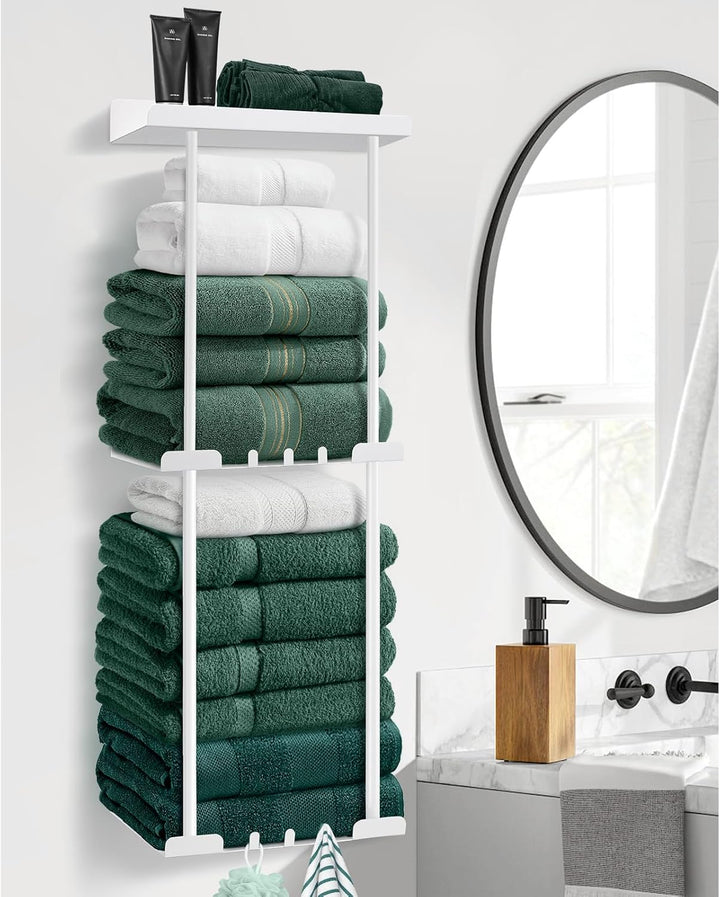 Handtuchhalter ohne Bohren – Stabile Handtuch Aufbewahrung fürs Badezimmer | Handtuchhalter mit Hake