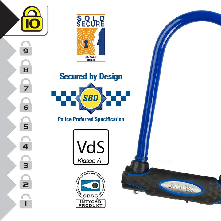MASTER LOCK Bügelschloss [Schlüsselschloss] [mit Halterung] [Zertifiziertes Fahrrad Schloss - Secure