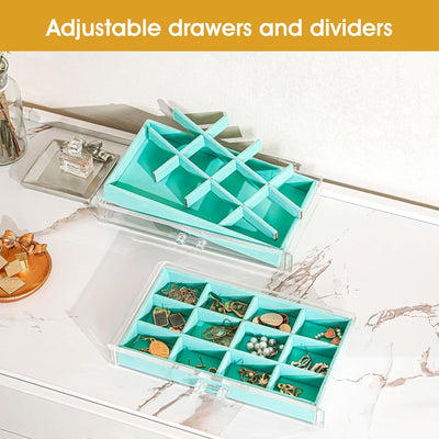 ProCase Acryl Schmuck Organizer Schmuckschatulle für Damen Durchsichtige Schmuckaufbewahrung Schmuck