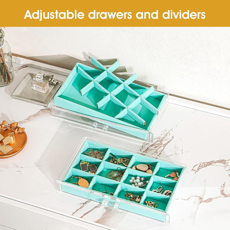 ProCase Acryl Schmuck Organizer Schmuckschatulle für Damen Durchsichtige Schmuckaufbewahrung Schmuck