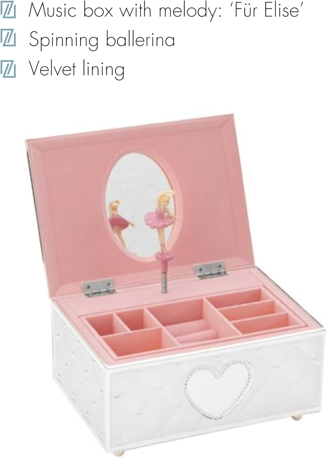 Zilverstad Schmuckdose Ballerina Uhr, Silber