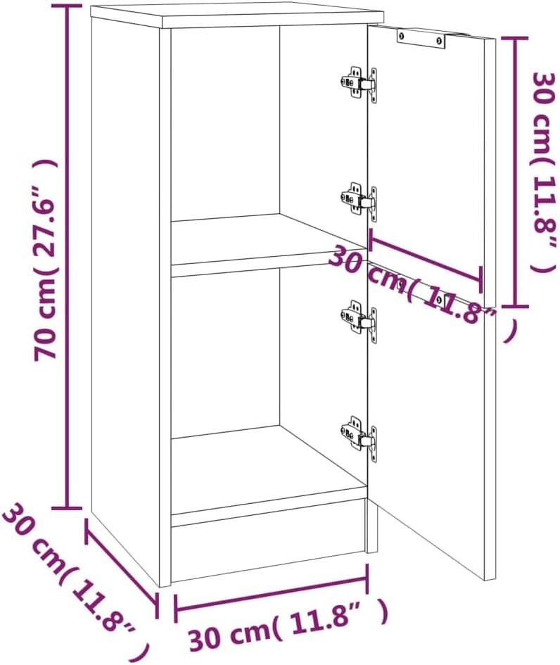 Makastle 2 Stück Sideboards Kommode Beistellschrank Lagerschrank Aufbewahrungsschrank mit 2 Türen, S