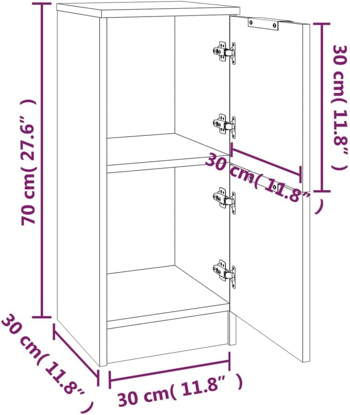 Makastle 2 Stück Sideboards Kommode Beistellschrank Lagerschrank Aufbewahrungsschrank mit 2 Türen, S