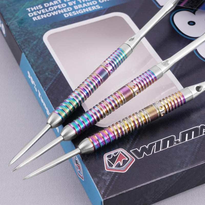 WIN.MAX Dartpfeile mit Metallspitze 90% Tungsten 3 Stück 90% Wolfram Stahl Darts 16-28 Gramm Dart pr