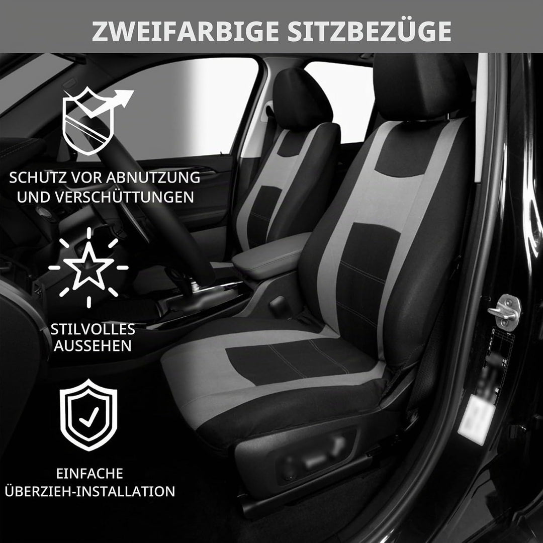 9 Stück Universal Autositzbezüge, Sitzbezüge Auto Für 5 Sitzer, Autositzauflage Set Seiten-Airbag-ko