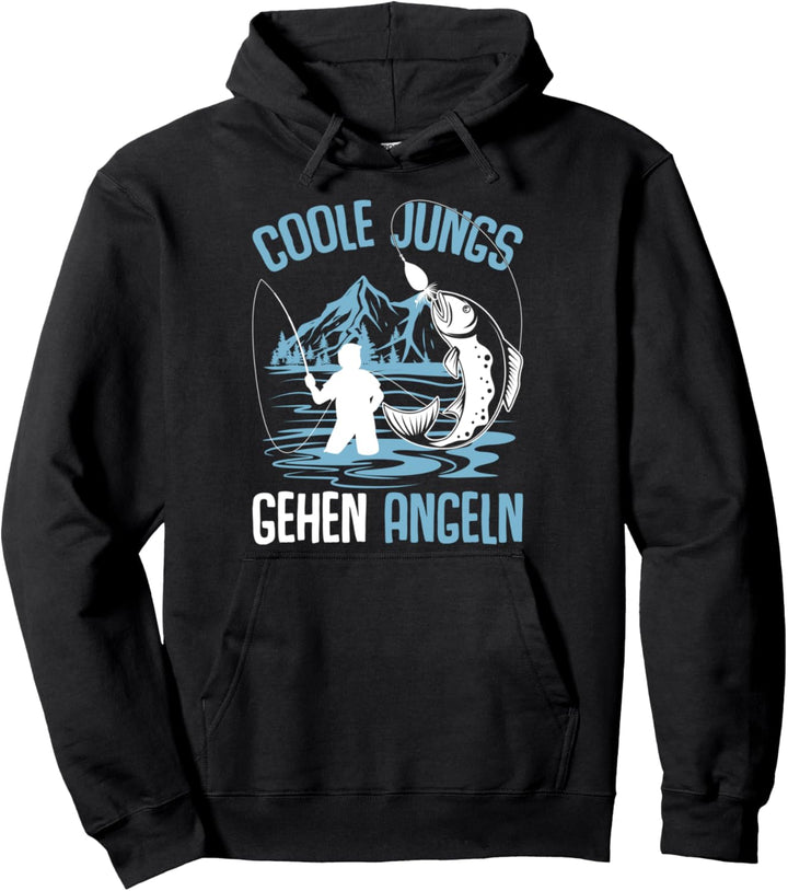 Coole Jungs gehen Angeln Angler Fischer Junge Kinder Angel Pullover Hoodie