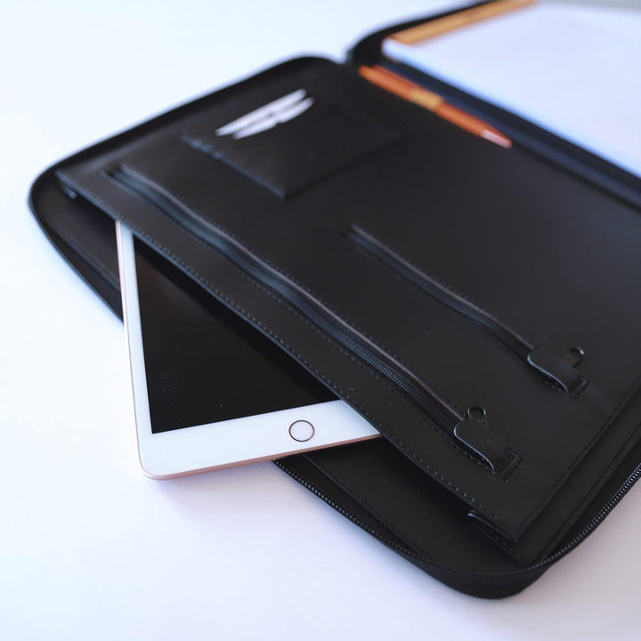 Rhodia 168100C - Konferenzmappe Rhodiarama, 19,5x25,5 cm, mit Etui, dehnbare Haupttasche, 2 flache R
