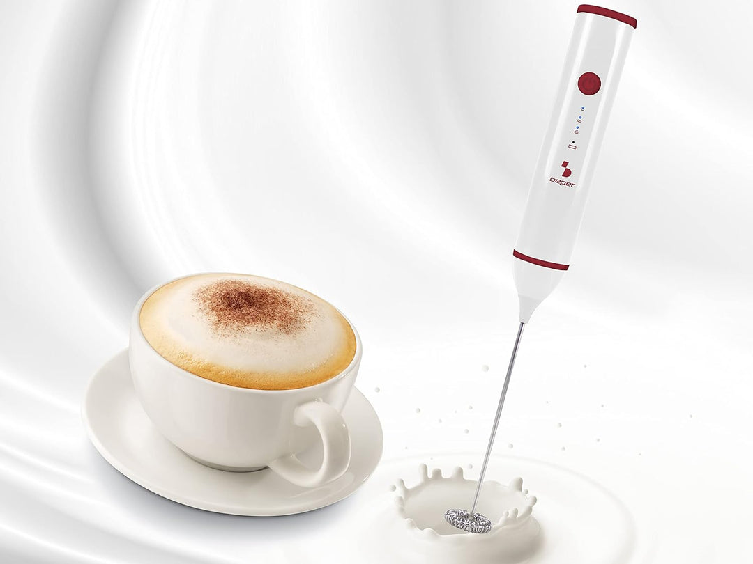 BEPER P102SBA008 Milchaufschäumer USB Cappuccino maker - Milchaufschäumer Stab mit Schneebesen