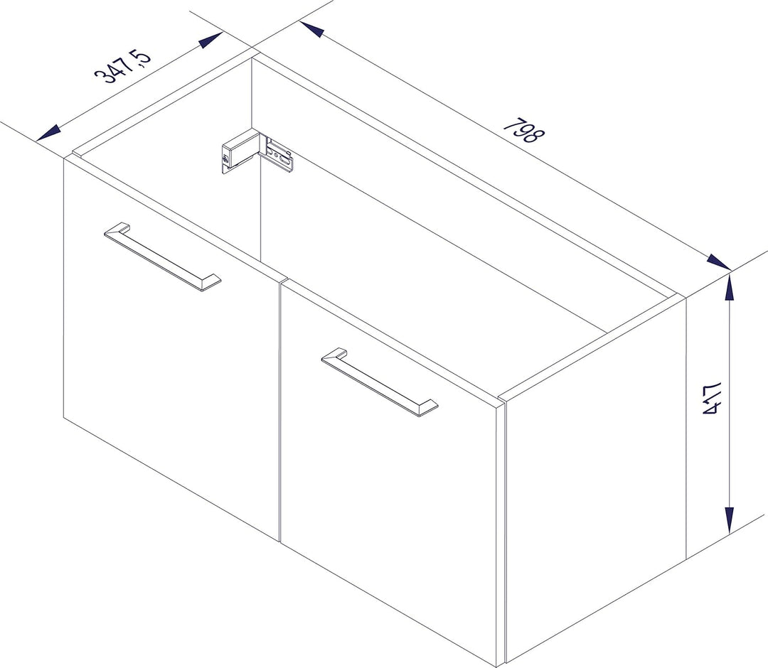 FACKELMANN Waschtischunterschrank Lima/Badschrank mit Soft-Close-System/Masse (B x H x T): ca. 80 x