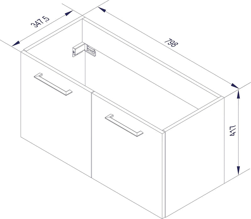 FACKELMANN Waschtischunterschrank Lima/Badschrank mit Soft-Close-System/Masse (B x H x T): ca. 80 x