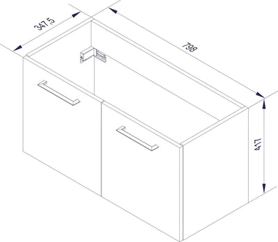 FACKELMANN Waschtischunterschrank Lima/Badschrank mit Soft-Close-System/Masse (B x H x T): ca. 80 x