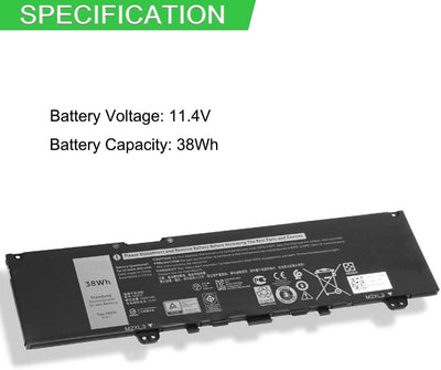 XITAIAN 11.4V 38Wh F62G0 CHA01 RPJC3 Ersatz Laptop Akku für Dell Vostro 5370 Series Inspiron 13 5370