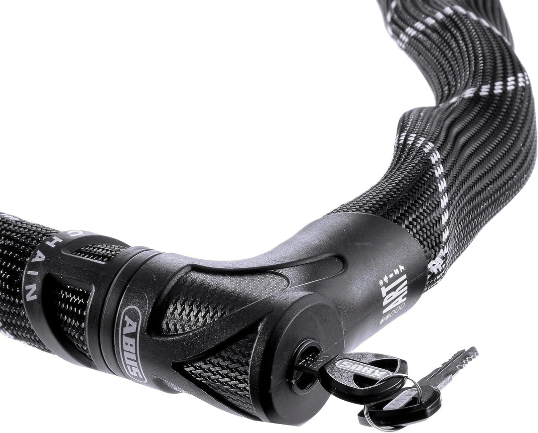 ABUS Kettenschloss Iven Chain 8210 – Fahrradschloss aus gehärtetem Stahl – mit Kunstfaserummantelung