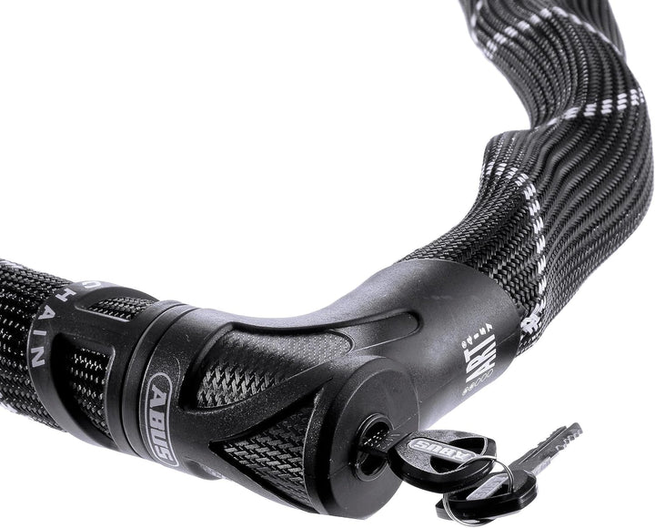 ABUS Kettenschloss Iven Chain 8210 – Fahrradschloss aus gehärtetem Stahl – mit Kunstfaserummantelung