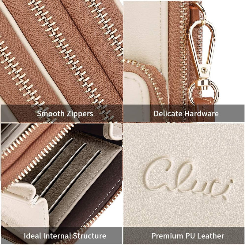 CLUCI Handy Umhängetasche Damen PU Leder Retro Portemonnaie Kleine Geldbörse Damen Schultertasche mi