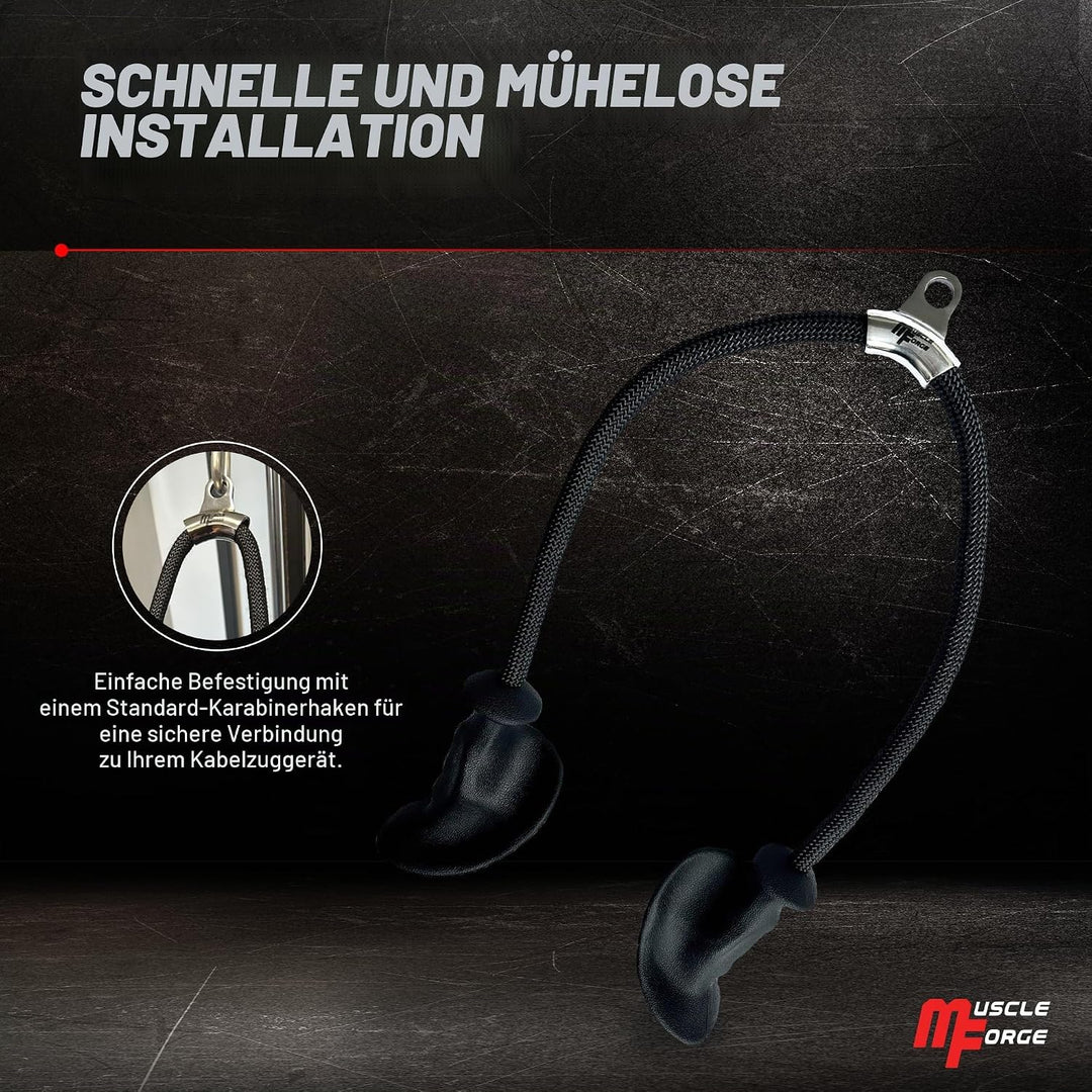 MuscleForge® Ergonomisches Trizepsseil, Trizepsgriff Seil für Latzug, Seilzug, Kraftstation, Griff f