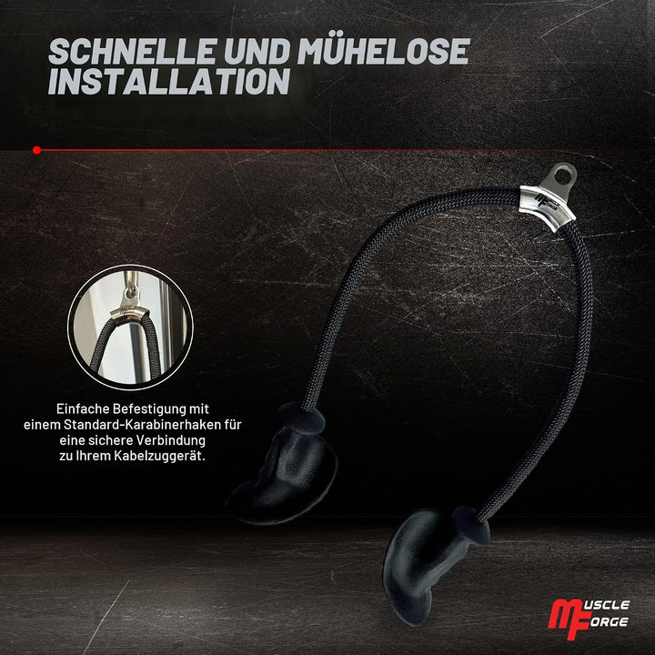 MuscleForge® Ergonomisches Trizepsseil, Trizepsgriff Seil für Latzug, Seilzug, Kraftstation, Griff f