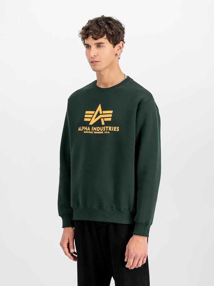 Alpha Industries Herren Basic Big Logo Sweatshirt XXS Dark Petrol, XXS Dark Petrol