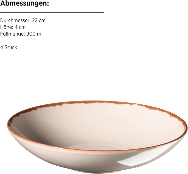 MÄSER Suppenteller-Set, Steinzeug Eleni