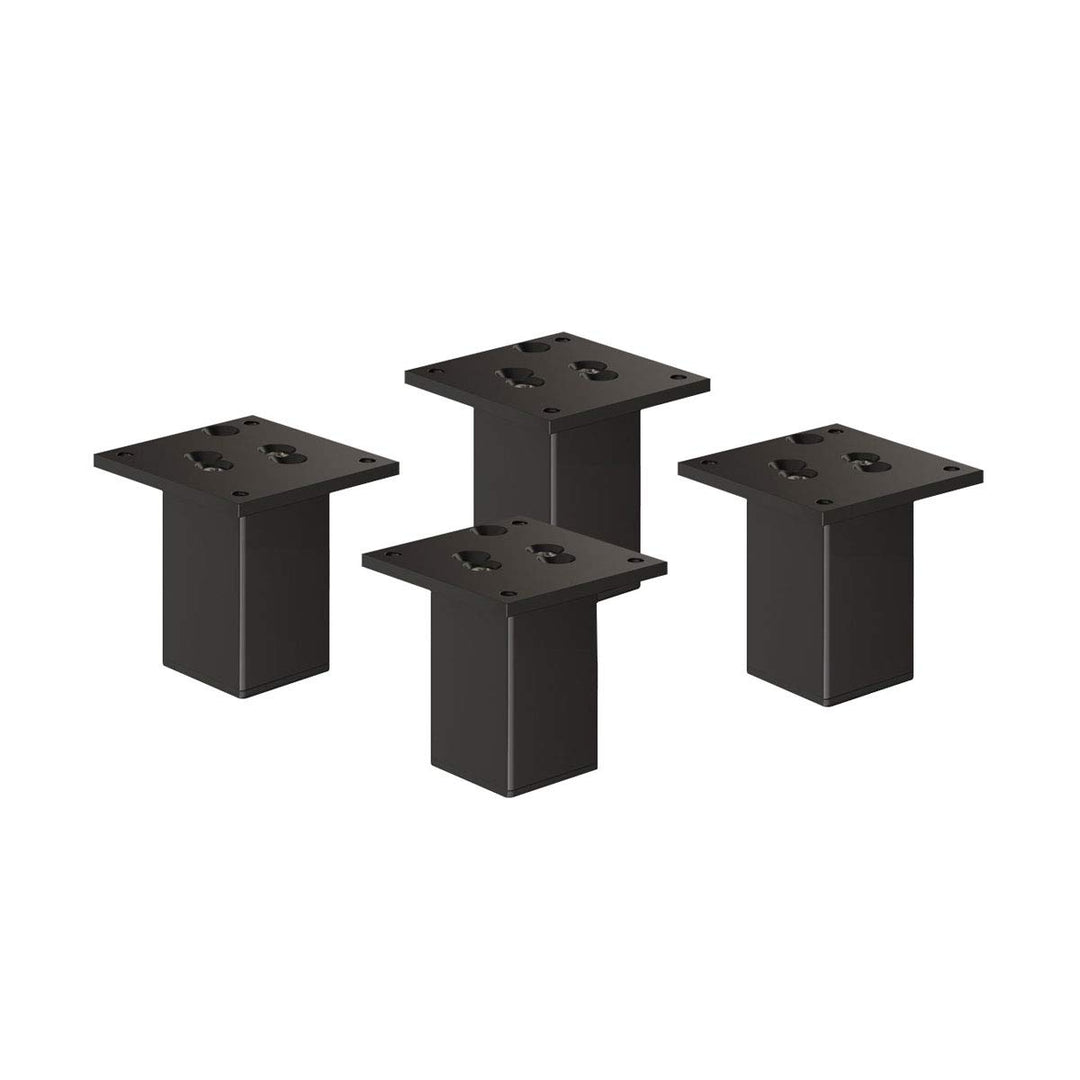 sossai® Exklusiv - Aluminium Möbelfüsse | E4MF-N | 4er Set | Höhe: 100mm | Farbe: Schwarz 4 Stück, H