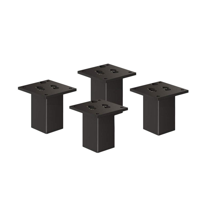 sossai® Exklusiv - Aluminium Möbelfüsse | E4MF-N | 4er Set | Höhe: 100mm | Farbe: Schwarz 4 Stück, H