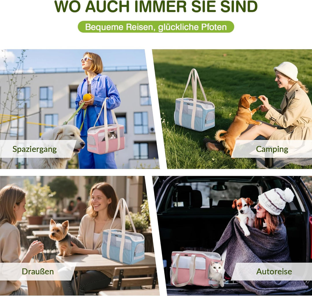 ALLSOPETS Hundetragetasche Haustier Tragetasche für Hunde und Katzen Atmungsaktiv Hundetasche mit He