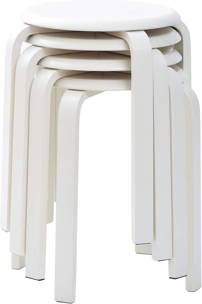 IBUYKE 4er Set Esszimmerhocker, Holzstapelstuhl mit Rutschfester Matte, Stapelhocker für Klassenzimm