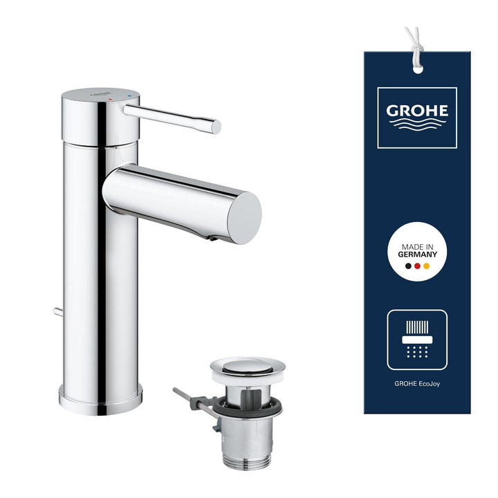GROHE Essence - Einhand-Waschtischarmatur (wassersparend, mit Zugstange, S-Size), chrom, 32898001 St