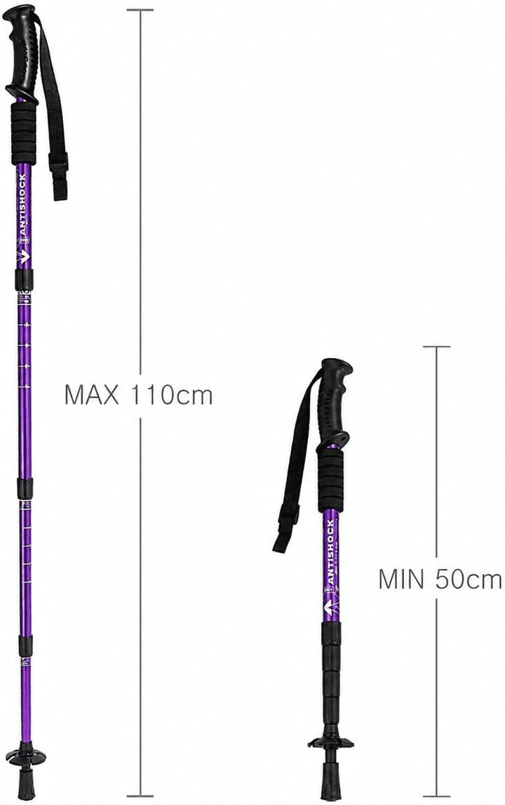 MidGard Teleskop Nordic Walking Stöcke, 50-110 cm höhenverstellbar, Antischock Dämpfung, Wanderstöck