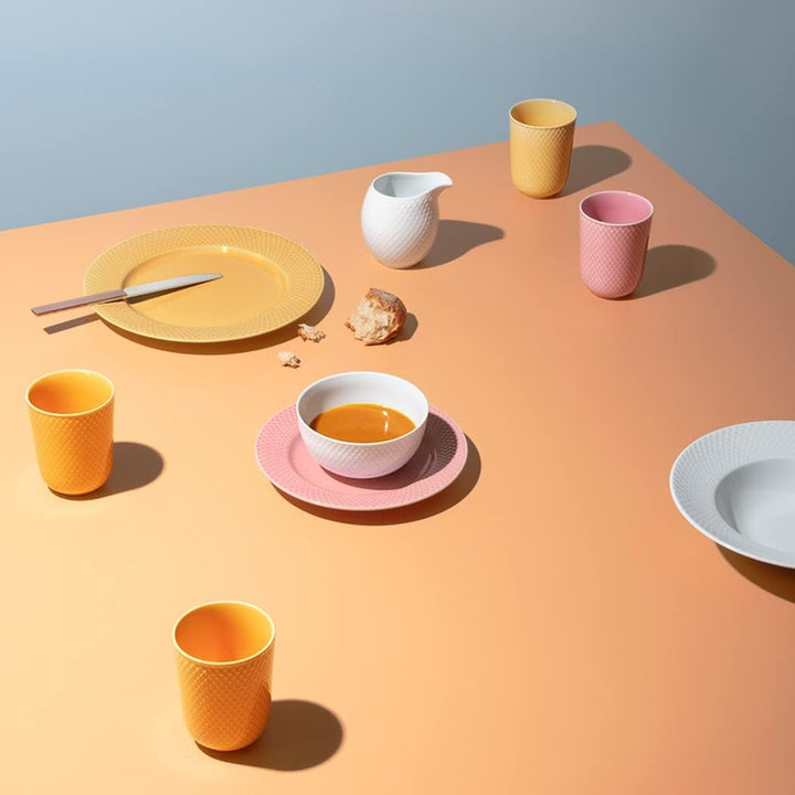 Lyngby Porcelæn Diner-Teller Ø27 cm Rhombe Color Mix & Match aus Porzellan, sand