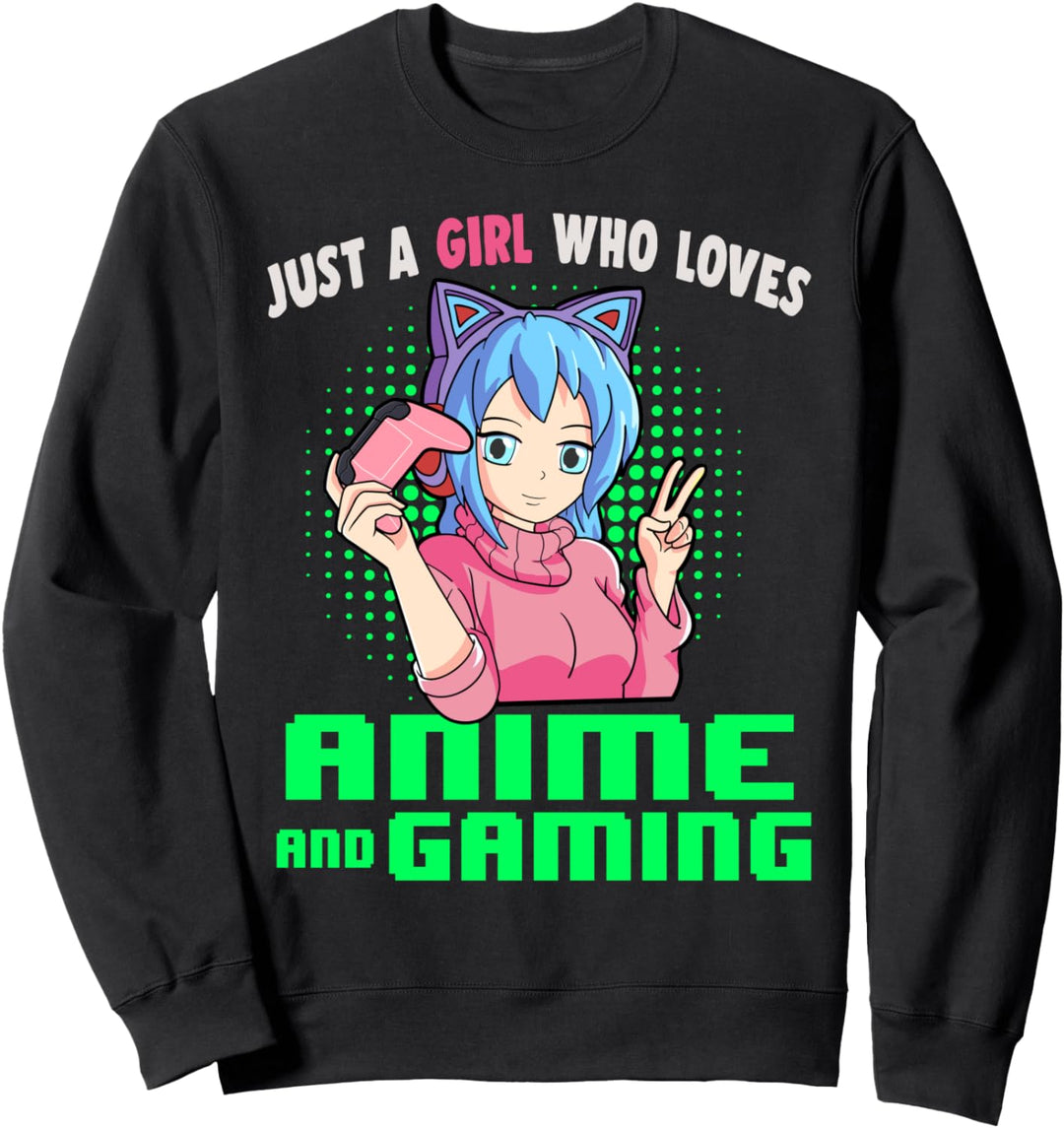 Nur ein Mädchen, das Anime und Gaming Women Gamer Girl liebt Sweatshirt
