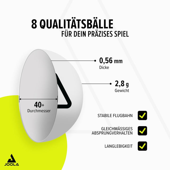 Joola Table Tennis Bat Set Consisting of 2 Table Tennis Bats + 8 Table Tennis Balls - Ideal for Fami