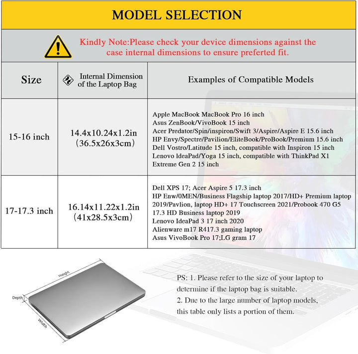 bagasin Laptoptasche Laptop Aktentasche Passt bis zu 17 17,3 Zoll Laptop Erweiterbare Wasserdichte S