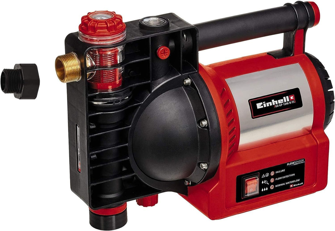 Einhell Gartenpumpe GE-GP 1246 N FS (1.200 Watt, 4.6 l/h, 5 bar Förderdruck, Wasserfüll-/Schmutz-/Sa