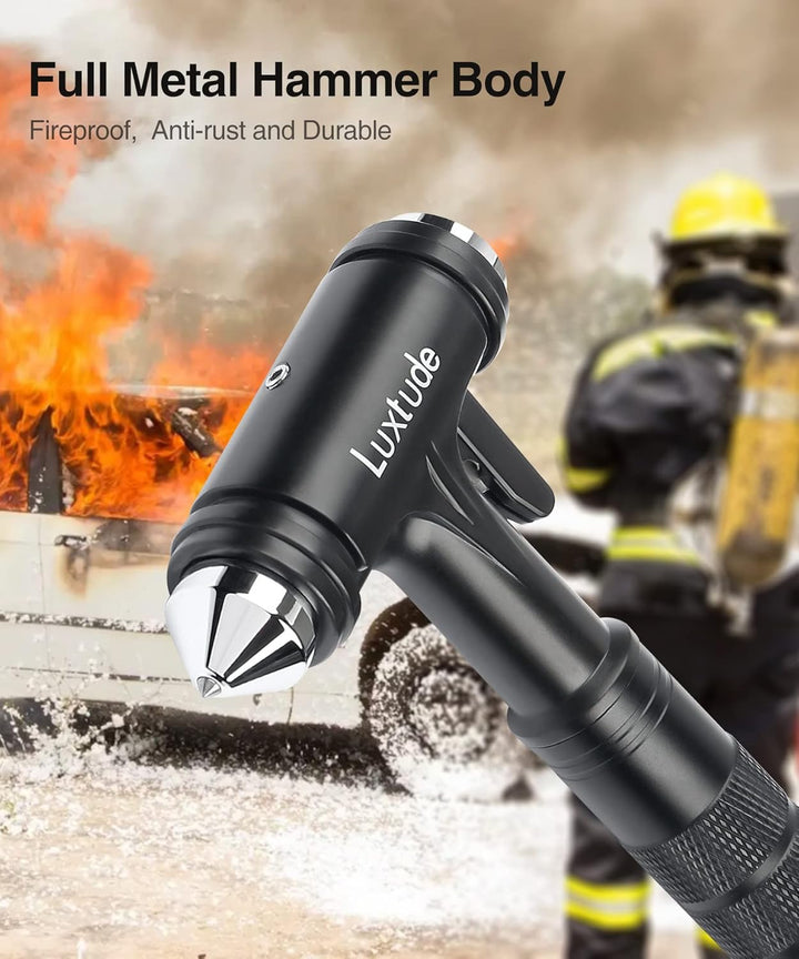 Luxtude Auto Nothammer, Upgrade Gurtschneider Notfallhammer, Glasbrecher Nothammer mit Gurtschneider