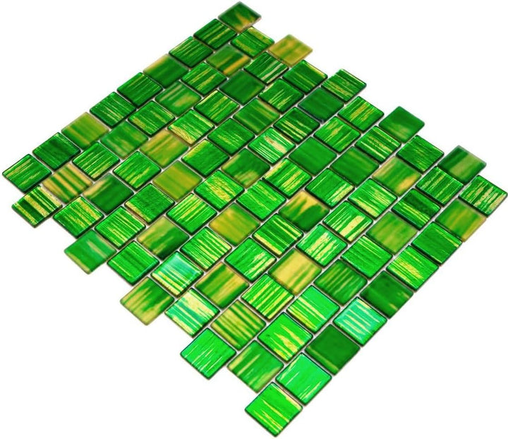 Mosaik Fliese Glasmosaik Crystal Milchglas grün klar gefrostet matt für WAND BAD WC DUSCHE KÜCHE FLI