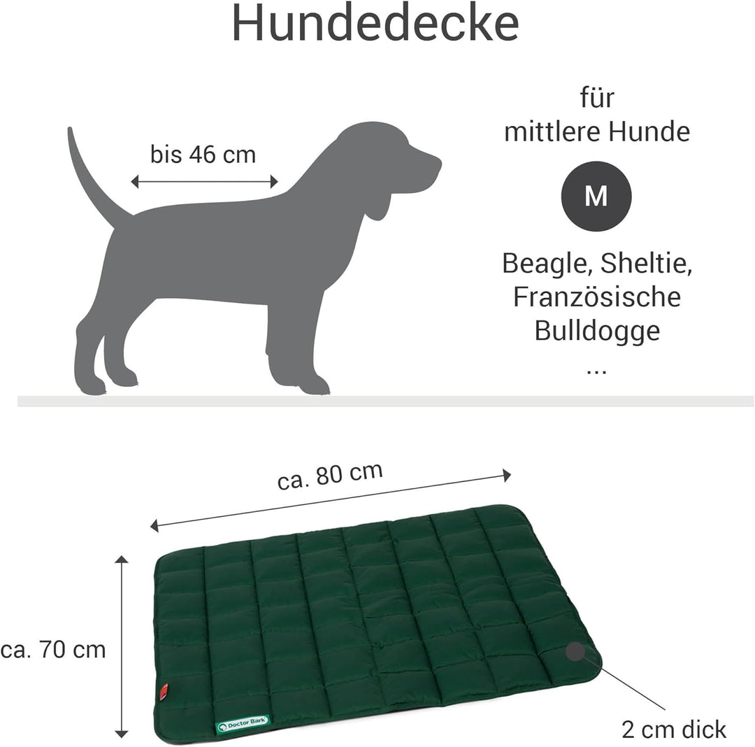 Doctor Bark Hundedecke - weiche, hochwertige Hundematte für mittlere Hunde, robuste Indoor - Outdoor