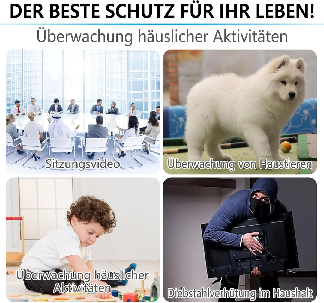 HD 1080P Mini Kamera,Tragbare Kamera,Innen- und Aussenüberwachungskamera,Sicherheitskamera mit Beweg