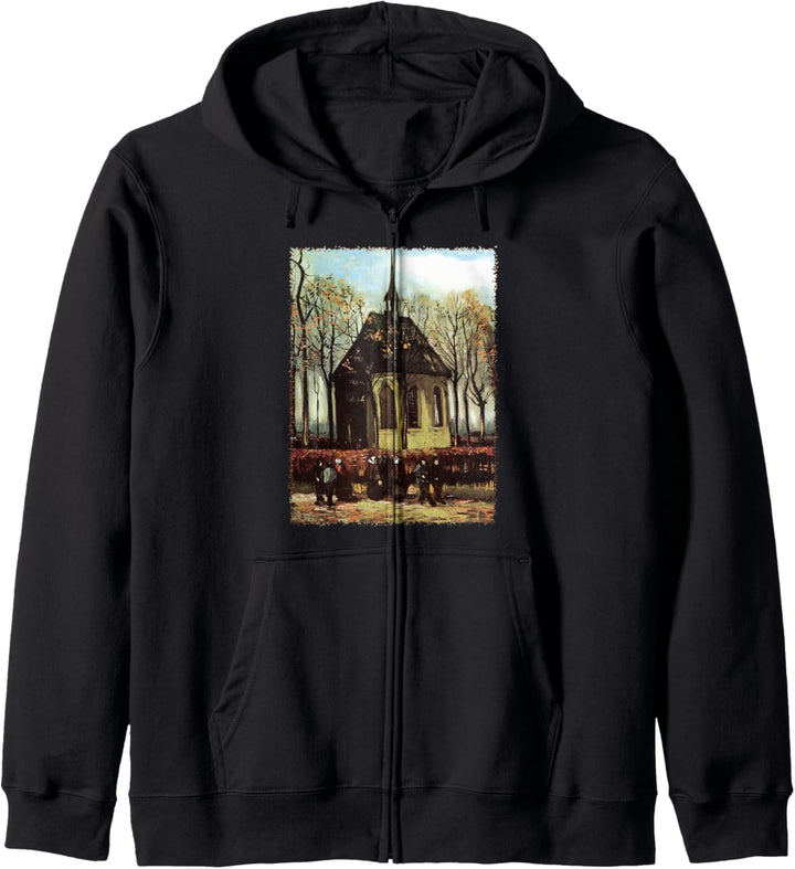 Kirche in Nuenen von Vincent van Gogh, Post Impressionism Art Kapuzenjacke