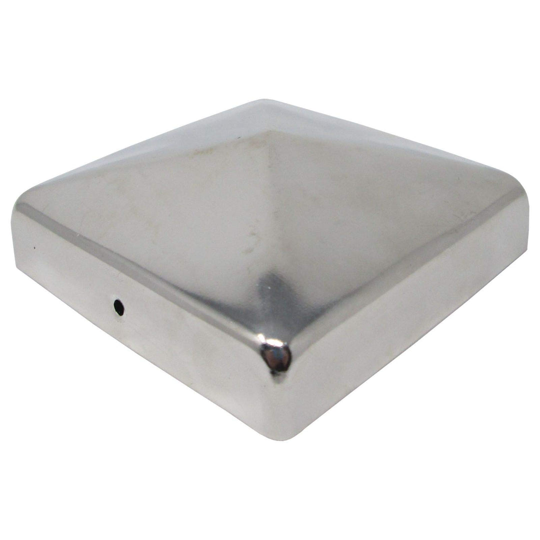 SOTOOLS 8 x Pfostenkappe Pyramide, für 90er Pfosten, Edelstahl poliert 90 x 90 mm (8 Stück), 90 x 90