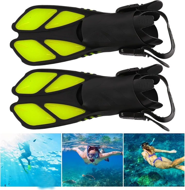 Schnorchelflossen, Schwimmflossen Reisegrösse Kurz Einstellbar zum Schnorcheln Tauchen Erwachsene Mä