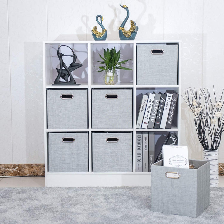 Posprica Faltbarer Aufbewahrungskorb für Schlafzimmer, Schrank, Spielzeug, Wäsche (4, grau) 11×11×11